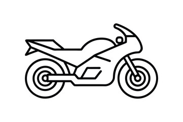Motorcycle Line Art Icon Illustration