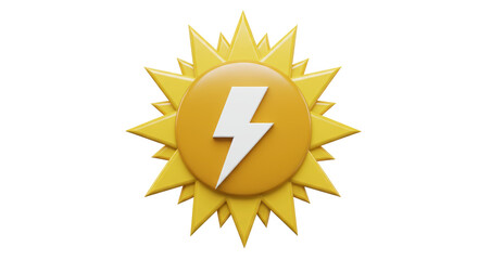 Isolated sun with lightning bolt