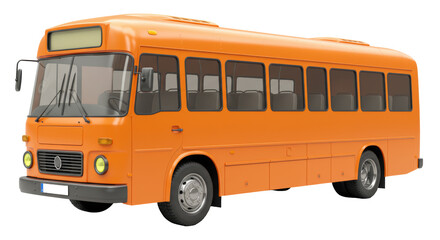 Isolated Orange vintage bus