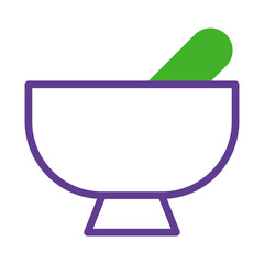 Abstract illustration representing a mortar and pestle for pharmacy concept