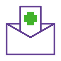 Medical Correspondence Icon Depicting Health Information in Envelope Delivery