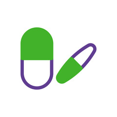 Abstract capsule depiction showcasing pharmaceutical illustration and health symbol