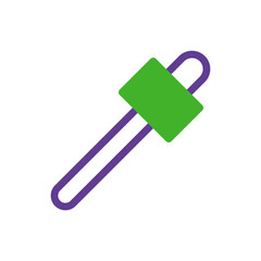 Abstract representation of a dropper in contrasting colors, simple and modern