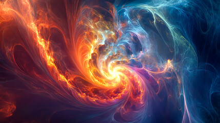 Fototapeta premium Vibrant multicolor swirl abstract spiral of dynamic energy and motion