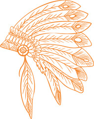 인디언, 인디언 모자, 벡터, 태양, 데코, 장식