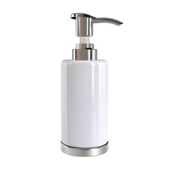 Obraz premium Elegant White Ceramic Soap Dispenser with Chrome Pump for Bathroom