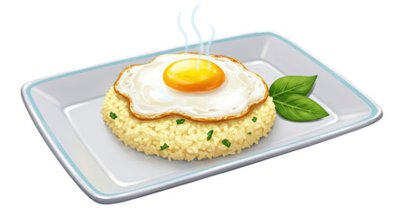 Isolated Fried rice with egg