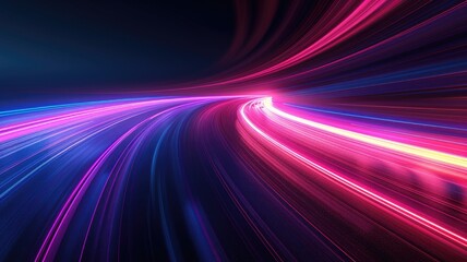 Abstract of neon light glowing with digital technology design. High tech vivid laser illuminated with contemporary concept in cyberspace style perfect for cyber theme background and wallpaper. AIG53.