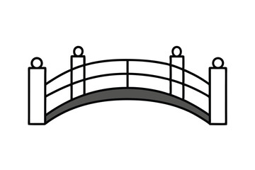 Simple Arch Bridge Line Art Illustration