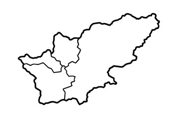 Obraz premium Simplified Map of Slovakia Regions
