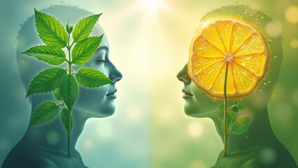 Fruit and plant synthetic facial image