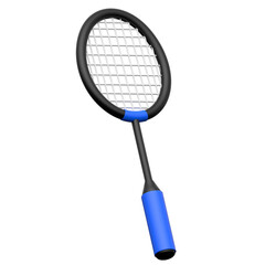 Badminton Racket 3D icon on transparent background	
