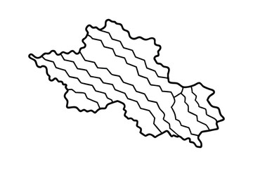 Stylized Map of Luxembourg Outline
