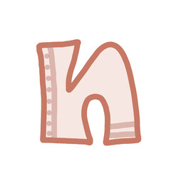 Symbol alphabet letter n in peach color