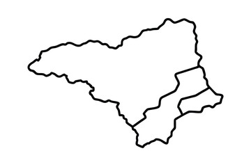Fototapeta premium Andorra Outline Map Black and White