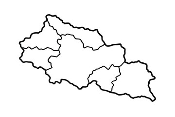 Fototapeta premium Simplified Map of South Tyrol Provinces