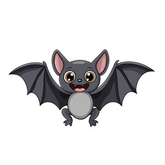 Cute cartoon bat with big eyes and cheerful smile