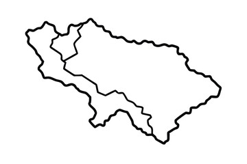 Fototapeta premium Outline Map of Nagorno Karabakh