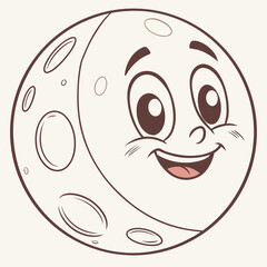 Fototapeta premium A joyful digital illustration of a smiling moon, perfect for adding a cheerful celestial touch to your designs.
