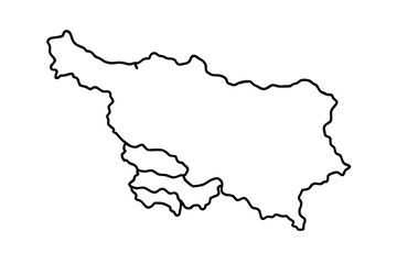 Obraz premium Outline Map of Slovenia with Regions