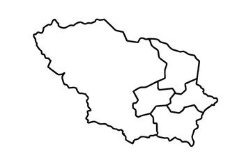 Obraz premium Outline Map of Lithuania Regions