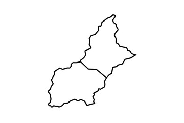 Outline Map of Andorra Two Regions