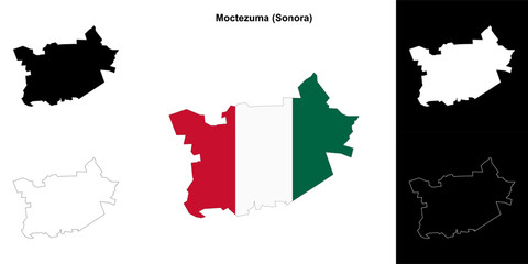 Moctezuma municipality (Sonora) outline map set