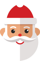  Flat Style Santa Claus Illustration in Bold Red and White Colors for Festive Theme.