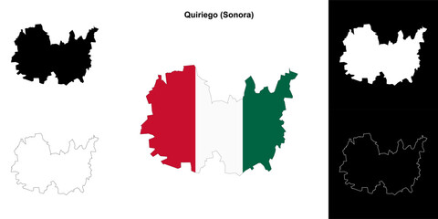 Quiriego municipality (Sonora) outline map set