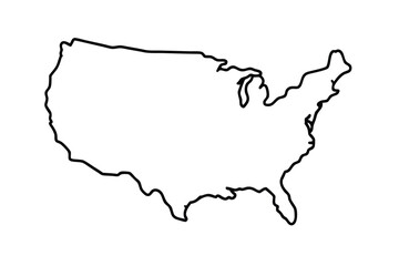 Obraz premium Hand Drawn Outline Map of the USA