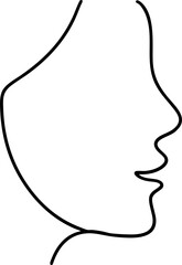 minimalist abstract art piece featuring line drawing of face, showcasing elegance and simplicity in design
