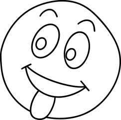 Obraz premium playful abstract face with exaggerated features and joyful expression, showcasing lines of art that evoke happiness