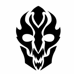 illustration design abstract tribal art devil monster face