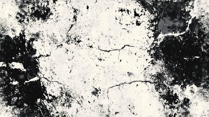 Fototapeta premium A black and white image of a grunge textured background pattern.
