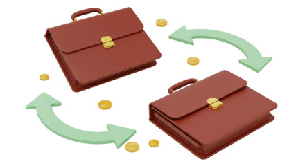 Isolated Briefcases with Money Transfer Arrows