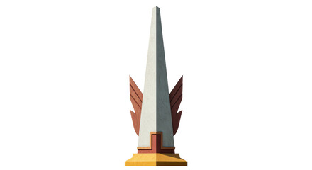 Isolated Monument with Wings