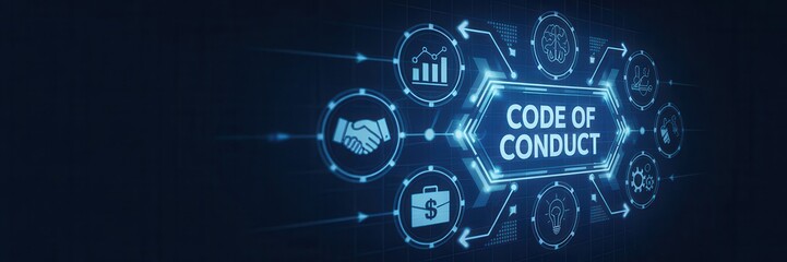 Interactive digital display of code of conduct