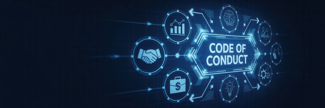 Interactive digital display of code of conduct