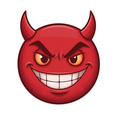 Evil Smiley Face Clipart: Red Devil Emoji