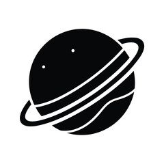 distant planet icon silhouette vector illustration