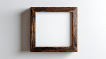 Fototapeta premium Square Wooden Frame on Light Background