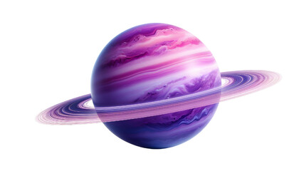 purple ring planet isolated on white background