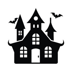 haunted house icon silhouette vector illustration