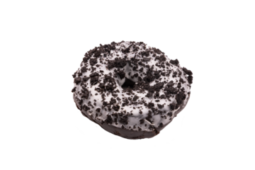 Donut noir et blanc Oreo au format PNG pour incrustation