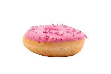 Donut à la framboise vue de côté au format PNG pour incrustation