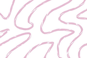 Pink Abstract Wavy Lines on White Background Minimalist Design