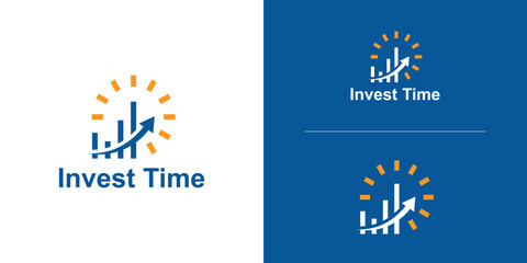 logo design invest and time,growth,symbol,icon,idea,creative.