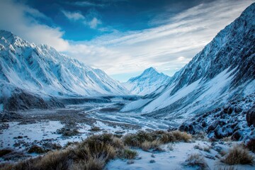 Fototapeta premium Snowy Mountain Valley (1)