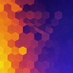 Abstract hexagon pattern, orange-blue gradient, technology background, website design