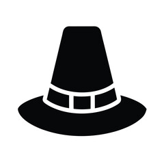pilgrim hat icon silhouette vector illustration